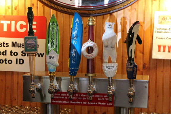 Six standard beers on tap -- the same six I tried in bottles earlier this week