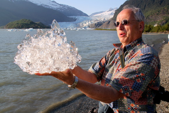 Intrigued by the refractive properties of glacial ice (clear, no air, blue tint)