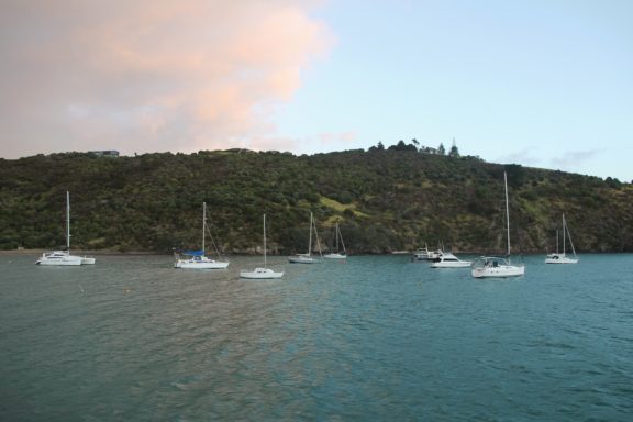 Sailboats in Matiatia Bay