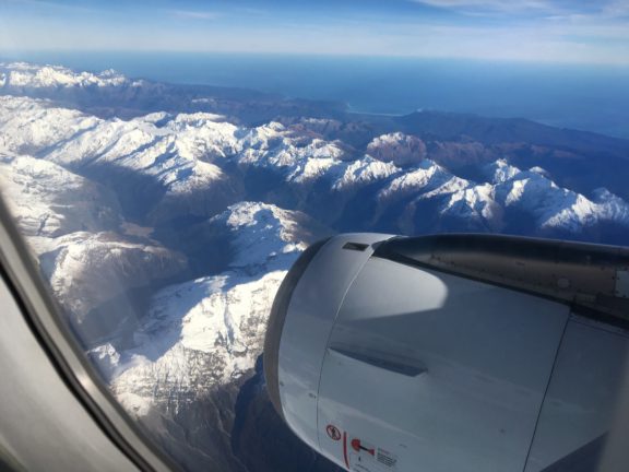 Flying over the South Island
